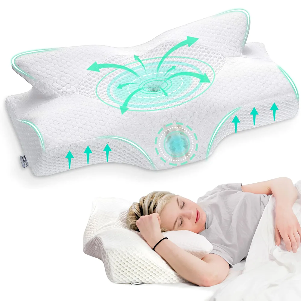 Elviros Almohada Cervical de Contorno 64×38 cm