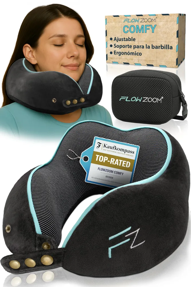 FLOWZOOM Comfy Almohada de Viaje Viscoelástica