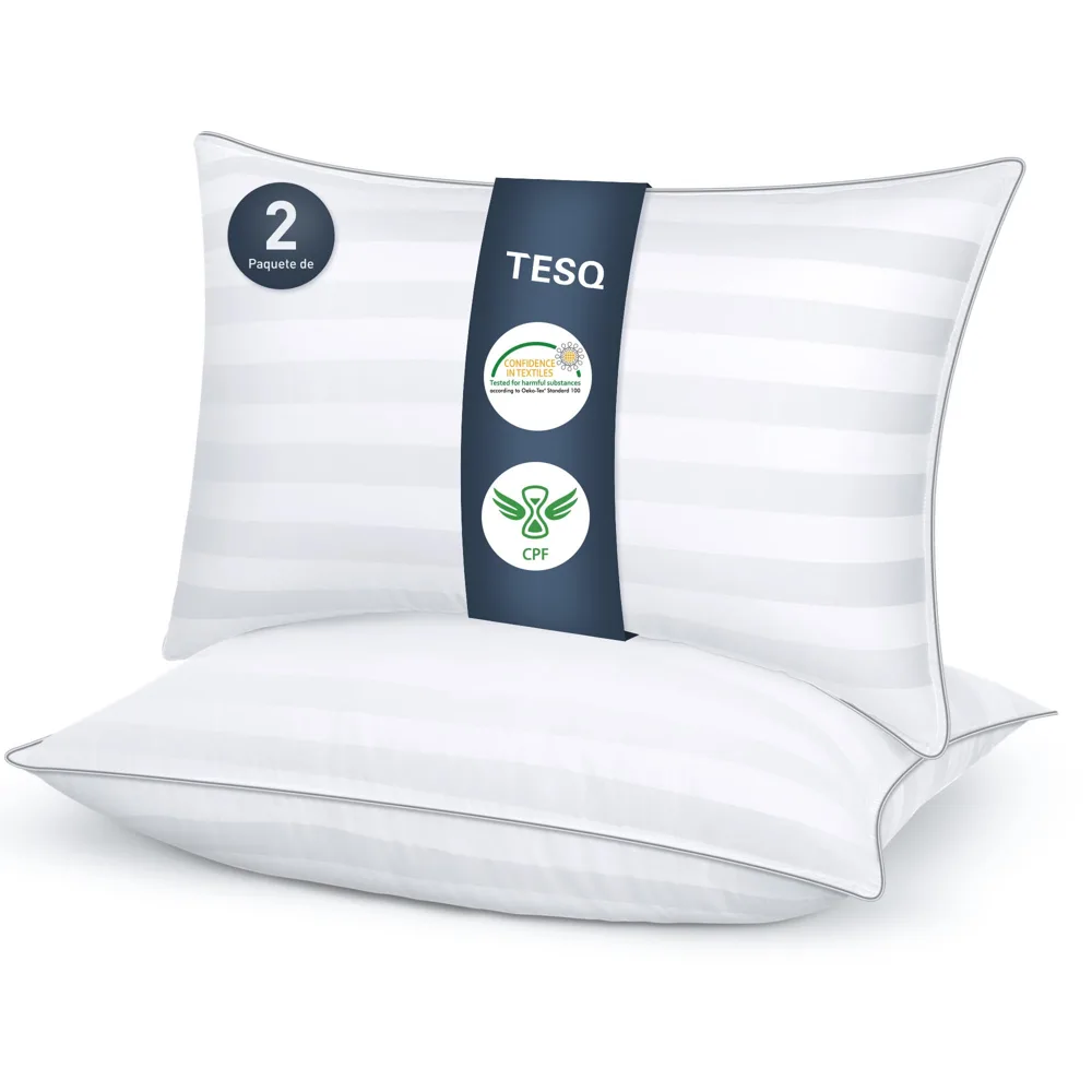 TESQ Almohada de Fibra 40×70 cm (Pack de 2)