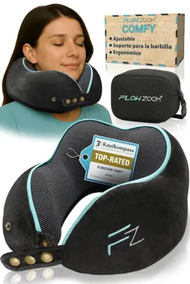 FLOWZOOM Comfy Almohada de Viaje Viscoelástica